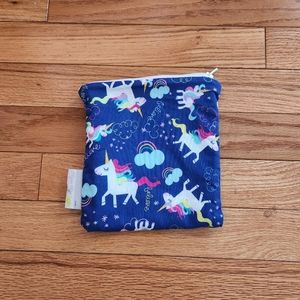 Itzy ritzy fabric reusable snack bag unicorn printed